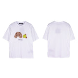 Palm Angle T Shirts Smiley Face Broken Teddy Bear Printed Loose Couple