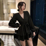 Valentine's Day Dress Autumn and Winter Sexy Collar Long Sleeve Dress Dress