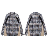 Long Sleeve Shirt Stitching Dyed Plaid Coat