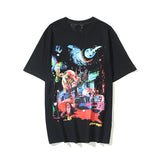 Vlone T Shirts Painted Graffiti Large V Short Sleeve T-shirt Men and Women Couple Street Hip Hop Half Sleeve