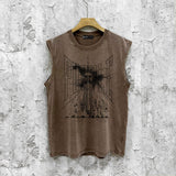 Purple Brand Distressed Tank T Shirts Distressed Sleeveless T-shirt Vest