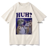 Kawaii Huh Meme Cat T Shirts Funny Men/women T Shirts