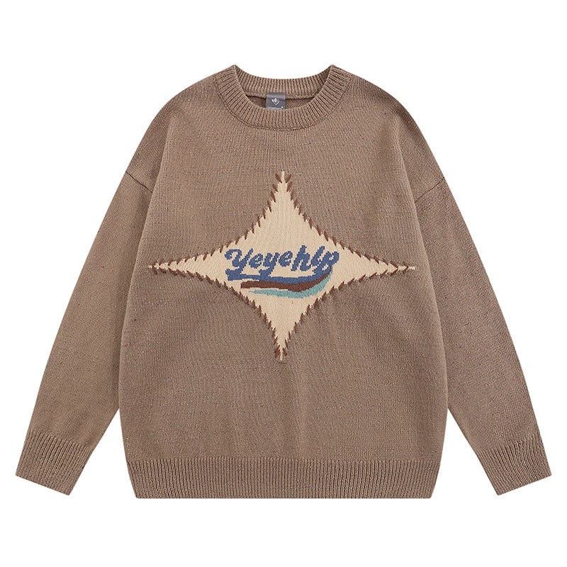 Women Sweater Knitted Retro Easy Matching Loose