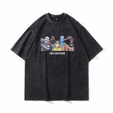 Men T-Shirt Retro Portrait Print Loose