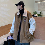 Men Cotton Coat Berber Fleece Coat Autumn and Winter Fleece-lined Thickened