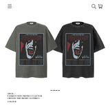 American vintage street T-shirt pure cotton men's and women's summer loose