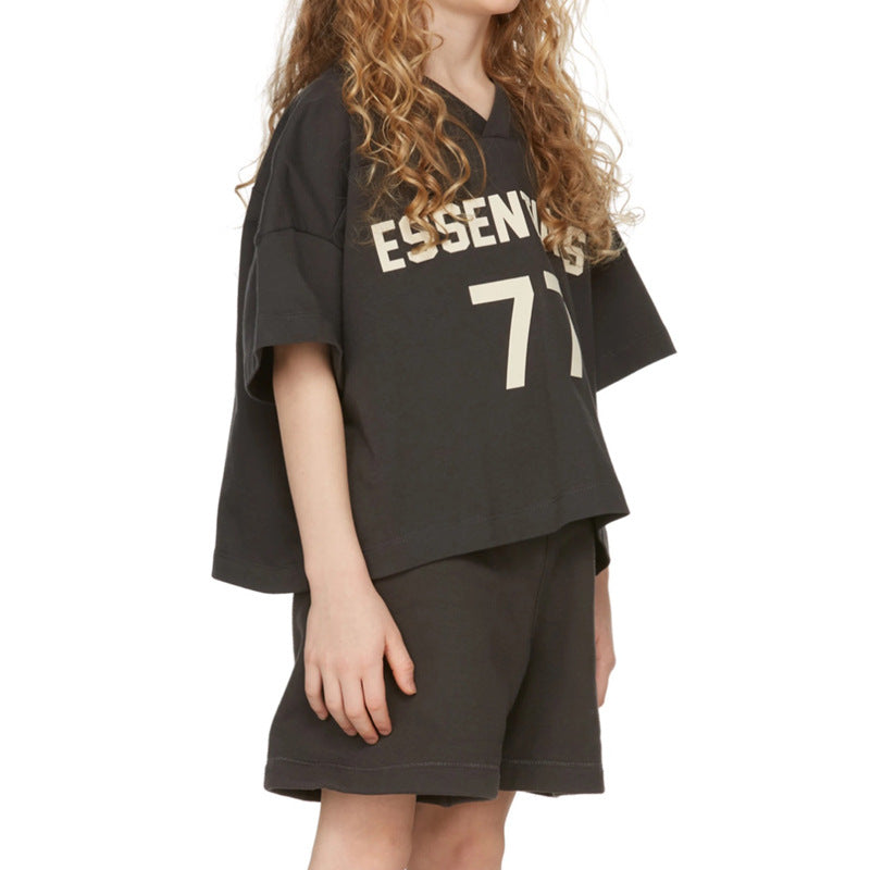 Fear Of God Essentials Kids T-Shirt Summer Pure Cotton Loose Short Sleeve