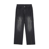 Men Jeans Punk Design Stitching Slit