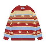 Women Sweater Retro Couple Sweater Loose Knit Top
