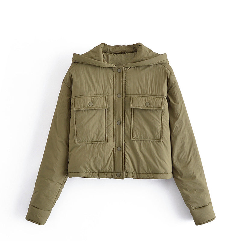 Women Cotton Coat Fashion Casual Hooded Coat