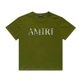 Amiri T Shirt Lettered Casual Hip Hop round Neck Short Sleeve T-shirt