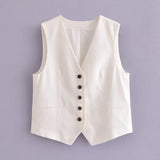 Women Vest Fashion Vest Casual Shorts Suit
