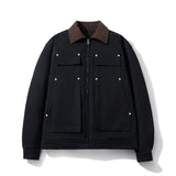 Men Vintage Jackets Vintage Tooling Jacket Women's Casual Lapel Padded Cotton