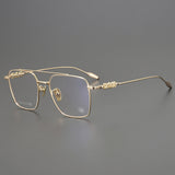 CHH Chrome Hearts Glasses Pure Titanium Ultra Light Wide Large Face Double Beam Myopia Glasses Frame