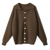 Women Knitted Cardigan Retro Loose Thick Sweater