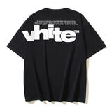 Off White T Shirts OW Letter Pattern Crew Neck Pullover Short Sleeves