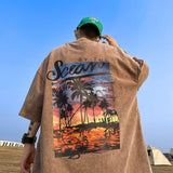 Men T Shirt Vintage Pure Cotton Heavy