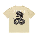 Amiri T Shirt Printed Casual Hip Hop round Neck Short Sleeve T-shirt