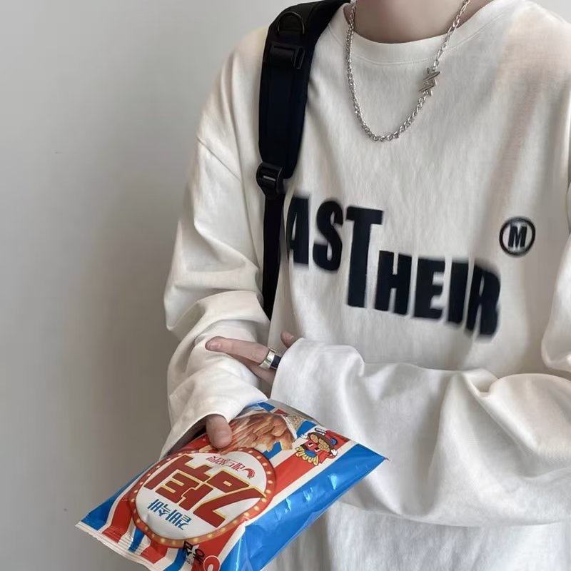 Men T Shirt Loose All-Match Bottoming Shirt