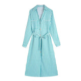 Women Dresses Striped Shirt Dress