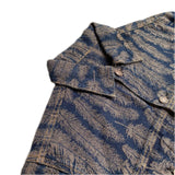Kapital Jack Kapital Vintage Hitian Hehong Feather Jacquard Tassel Cotton Lapel Denim Jacket Casual Coat