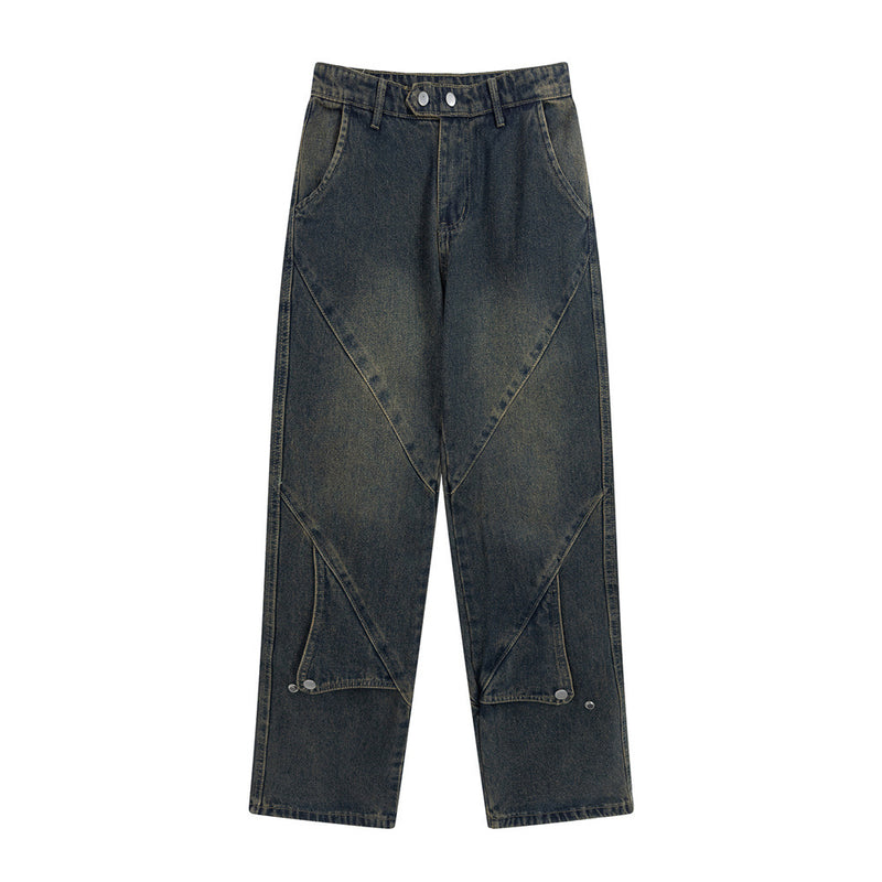 Men Jeans Stitching Hip Hop Loose