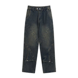Men Jeans Stitching Hip Hop Loose