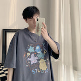 Men's T Shirt Loose Cartoon Graffiti Cute Style