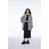 Unisex Shirt Vintage Frayed Striped Long Sleeve