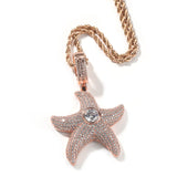 Jewelry with Diamonds Starfish Pendant Twist Chain Pentagram Angel Pieces Spectrum St. Valentine's