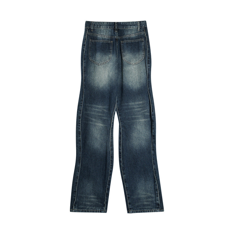 Men Jeans Wave White Loose