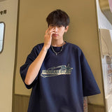 Men T Shirt Summer plus Size Versatile Heavy Cotton