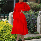 Women Dress Autumn Winter Sexy Lace See-through Dress