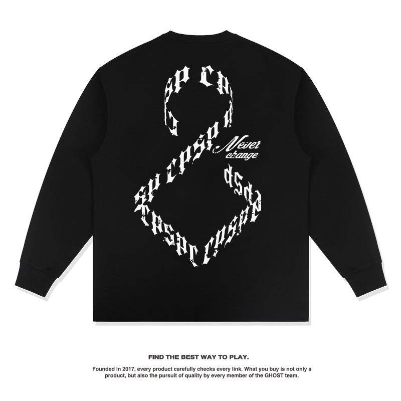 Unisex Long Sleeve Shirt Autumn and Winter Long Sleeve T-Shirt Loose