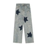 Men Jeans Five-Pointed Star Patch