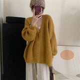 Women Knitted Cardigan Loose Thick Slimming Knitted Sweater