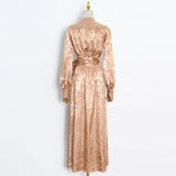 Bohemian Dress Fashion V-neck Design Tied Dress