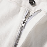 Men Jeans Breasted Pleated Horn Loose Casual