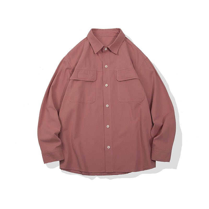 Unisex Shirt Casual Versatile Pocket Loose