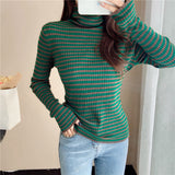Women Pullover Sweater Slim Stretch Turtleneck