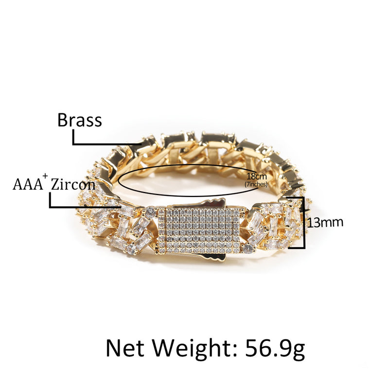 Bracelet Metal Hip Hop Bracelet Zircon Spring Royalty St. Valentine's Spectrum