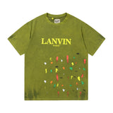 Gallery Dept T-Shirt Hand Painted Splash Ink Letter Short Sleeve T-Shirt