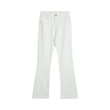 Men Jeans flared pants loose pure white