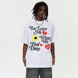 Vintage T-shirts Printed Short Sleeve T-Shirt Loose Cotton