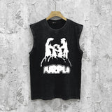 Purple Brand Distressed Tank T Shirts Distressed Sleeveless T-shirt Vest