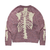 Kapital Sweater Vintage Pingtian Hehong round Neck Loose Bone Skeleton Knit Casual Sweater