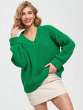 Women Work Business Casual Sweats V-neck Loose Sweater