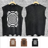 Purple Brand Distressed Tank T Shirts Distressed Sleeveless T-shirt Vest