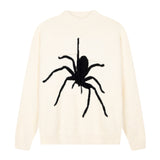 Men Sweater Spider Print Sweater Width Comfortable Knitwear