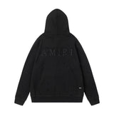Amiri Hoodie AMI logo embroidered hooded sweater with holes